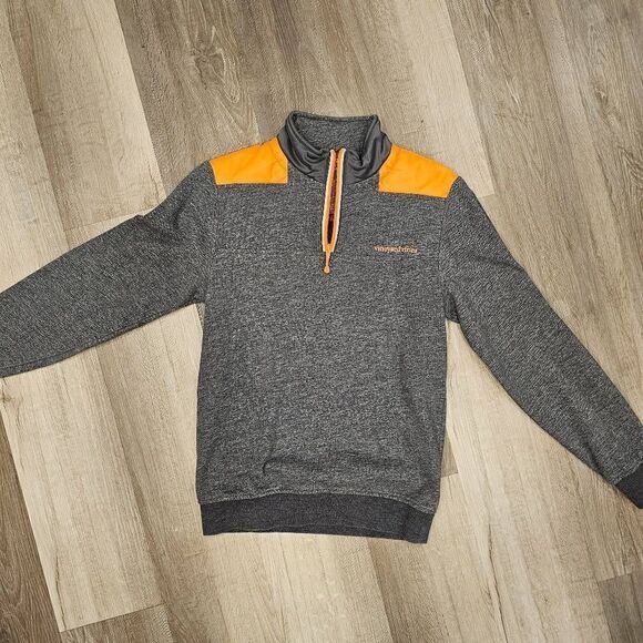 Vineyard Vines size XS Unisex Jacket Orange and Gray quarter zip - Picture 1 of 5